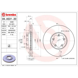 stabdžių diskas (1vnt) PRIME LINE
                                BREMBO                                                09.