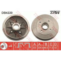 stabdžių būgnas
                                TRW                                                DB4220, TRW, DB4220, au