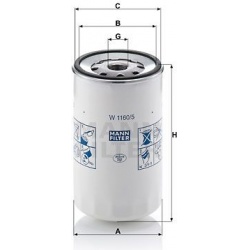 alyvos filtras
                                MANN-FILTER                                                W1160/5, MANN-FILTE