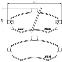stabdžių trinkelių rinkinys, diskinis stabdys PRIME LINE
                                BREMBO                           