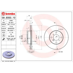 Stabdžių diskas PRIME LINE
                                BREMBO                                                09.9350.10