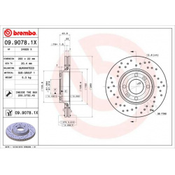 stabdžių diskas (1vnt) XTRA LINE - Xtra
                                BREMBO                                             