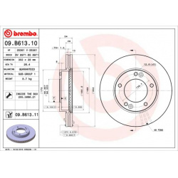 stabdžių diskas (1vnt) PRIME LINE - UV Coated
                                BREMBO                                09.B613