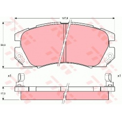 stabdžių trinkelių rinkinys, diskinis stabdys
                                TRW                                         
