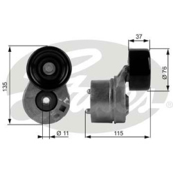 diržo įtempiklis, V formos rumbuotas diržas DriveAlign™
                                GATES                           