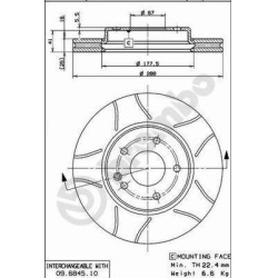stabdžių diskas (1vnt) XTRA LINE - Max
                                BREMBO                                              