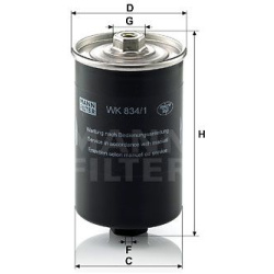kuro filtras
                                MANN-FILTER                                                WK834/1, MANN-FILTER,