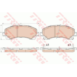 stabdžių trinkelių rinkinys, diskinis stabdys COTEC
                                TRW                                   