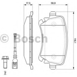 stabdžių trinkelių rinkinys, diskinis stabdys
                                BOSCH                                       