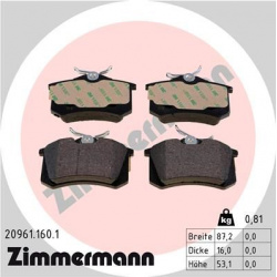 stabdžių trinkelių rinkinys, diskinis stabdys
                                ZIMMERMANN                                20