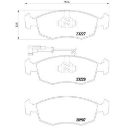 stabdžių trinkelių rinkinys, diskinis stabdys PRIME LINE
                                BREMBO                           