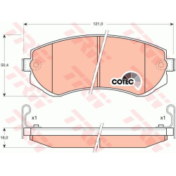 stabdžių trinkelių rinkinys, diskinis stabdys COTEC
                                TRW                                   
