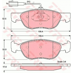 stabdžių trinkelių rinkinys, diskinis stabdys
                                TRW                                         