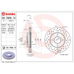 stabdžių diskas (1vnt) XTRA LINE - Xtra
                                BREMBO                                             