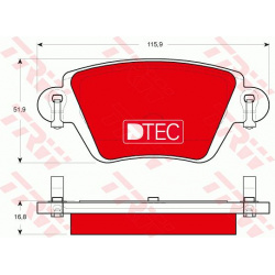 stabdžių trinkelių rinkinys, diskinis stabdys DTEC COTEC
                                TRW                              