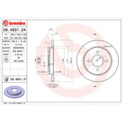 stabdžių diskas (1vnt) PRIME LINE
                                BREMBO                                                08.