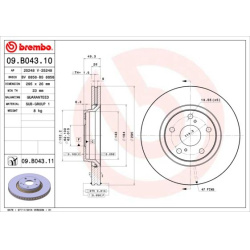 Stabdžių diskas PRIME LINE
                                BREMBO                                                09.B043.10