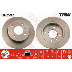 stabdžių diskas (1vnt)
                                TRW                                                DF2592, TRW, DF25