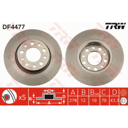 stabdžių diskas (1vnt)
                                TRW                                                DF4477, TRW, DF44