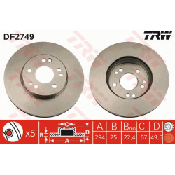 stabdžių diskas (1vnt)
                                TRW                                                DF2749, TRW, DF27
