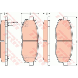 stabdžių trinkelių rinkinys, diskinis stabdys
                                TRW                                         