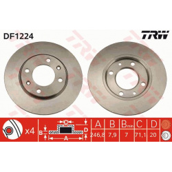 stabdžių diskas (1vnt)
                                TRW                                                DF1224, TRW, DF12