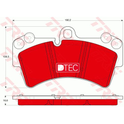 stabdžių trinkelių rinkinys, diskinis stabdys DTEC COTEC
                                TRW                              