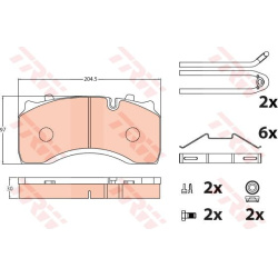 stabdžių trinkelių rinkinys, diskinis stabdys
                                TRW                                         