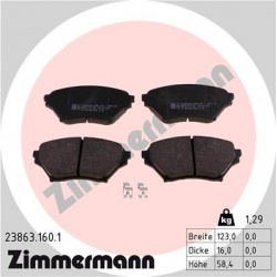 stabdžių trinkelių rinkinys, diskinis stabdys
                                ZIMMERMANN                                23