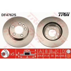 stabdžių diskas (1vnt) TRW SINGLE
                                                DF4762S, TRW, DF4762S, auto detalė