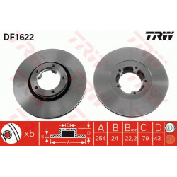 stabdžių diskas (1vnt)
                                TRW                                                DF1622, TRW, DF16