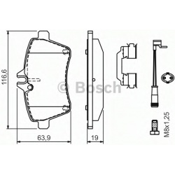 stabdžių trinkelių rinkinys, diskinis stabdys
                                BOSCH                                       