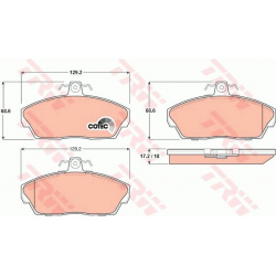 stabdžių trinkelių rinkinys, diskinis stabdys COTEC
                                TRW                                   