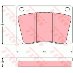stabdžių trinkelių rinkinys, diskinis stabdys
                                TRW                                         
