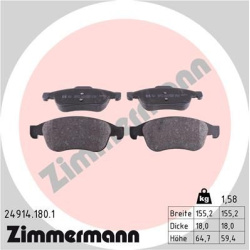 stabdžių trinkelių rinkinys, diskinis stabdys
                                ZIMMERMANN                                  
