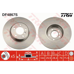 stabdžių diskas (1vnt) TRW SINGLE
                                                DF4867S, TRW, DF4867S, auto detalė