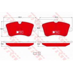 stabdžių trinkelių rinkinys, diskinis stabdys DTEC COTEC
                                TRW                              