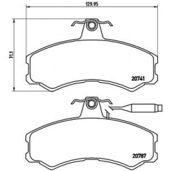 Stabdžių trinkelių rinkinys, diskinis stabdys PRIME LINE
                                BREMBO                           