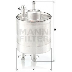 kuro filtras
                                MANN-FILTER                                                WK711/1, MANN-FILTER,