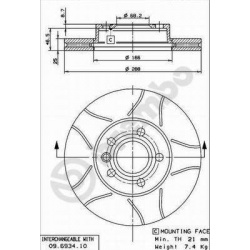 stabdžių diskas (1vnt) XTRA LINE - Max
                                BREMBO                                              