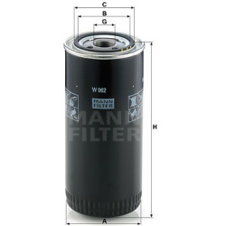 alyvos filtras
                                MANN-FILTER                                                W962, MANN-FILTER, 
