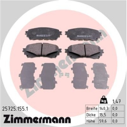 stabdžių trinkelių rinkinys, diskinis stabdys
                                ZIMMERMANN                                  