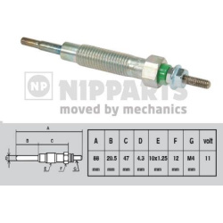 kaitinimo žvakė
                                NIPPARTS                                J5715011, Nenurodytas gamintojas, J
