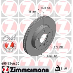 stabdžių diskas (1vnt) COAT Z
                                ZIMMERMANN                                600.3246.20, Nenuro