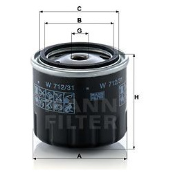alyvos filtras
                                MANN-FILTER                                                W712/31, MANN-FILTE