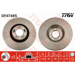 stabdžių diskas (1vnt) TRW SINGLE
                                                DF4748S, TRW, DF4748S, auto detalė