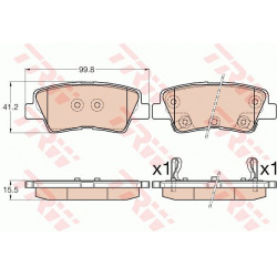 stabdžių trinkelių rinkinys, diskinis stabdys
                                TRW                                         