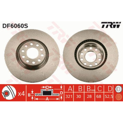 stabdžių diskas (1vnt) TRW SINGLE
                                                DF6060S, TRW, DF6060S, auto detalė