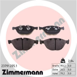 Stabdžių trinkelių rinkinys, diskinis stabdys
ZIMMERMANN