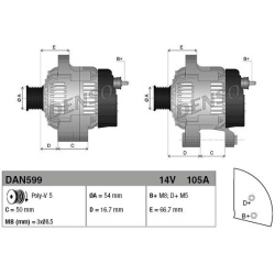 kintamosios srovės generatorius
                                DENSO                                DAN599, DENSO, DAN599, 